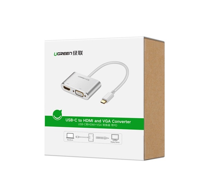 Cáp chuyển đổi USB type-C to HDMI và VGA Ugreen 50317 - Hàng chính hãng