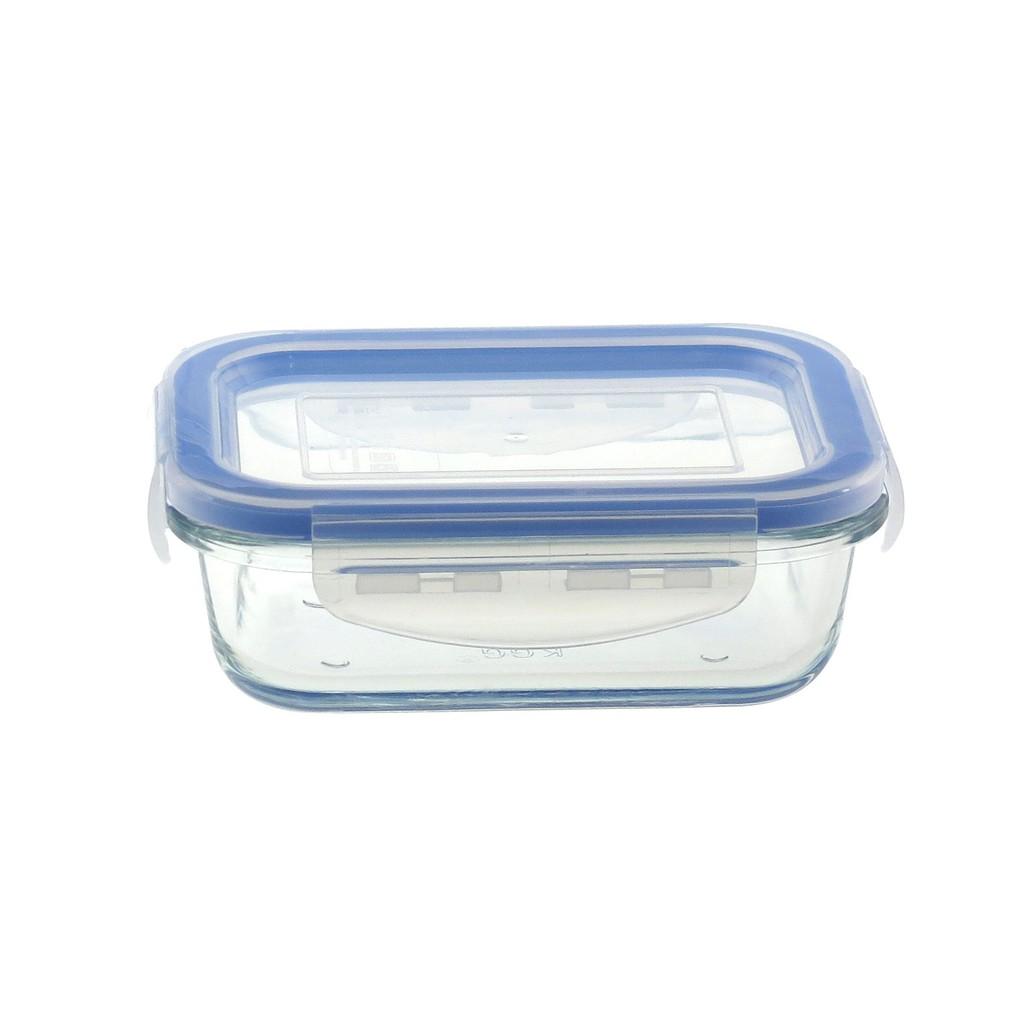 Bộ 3 thố thuỷ tinh nắp khoá chữ nhật Carlmann LRE1-2-3 (1 hộp 0.28L+ 1 hộp 0.8L+ 1 hộp 1.6L) (Trắng)