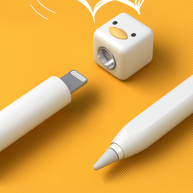 Ốp silicon bảo vệ cho bút Apple Pencil 2 Hình Chú Vịt Cute Duck