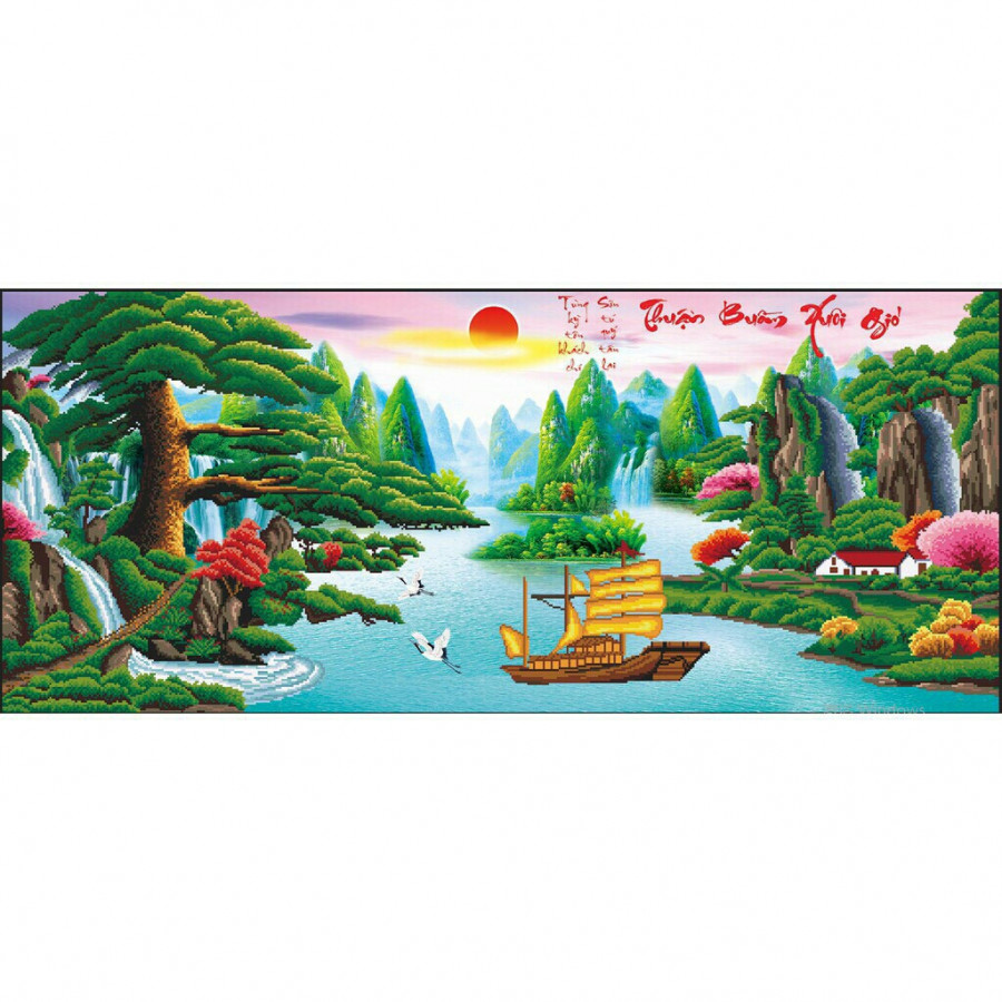 Tranh đính đá THUẬN BUỒM XUÔI GIÓ 88622 (129×60CM) chưa đính