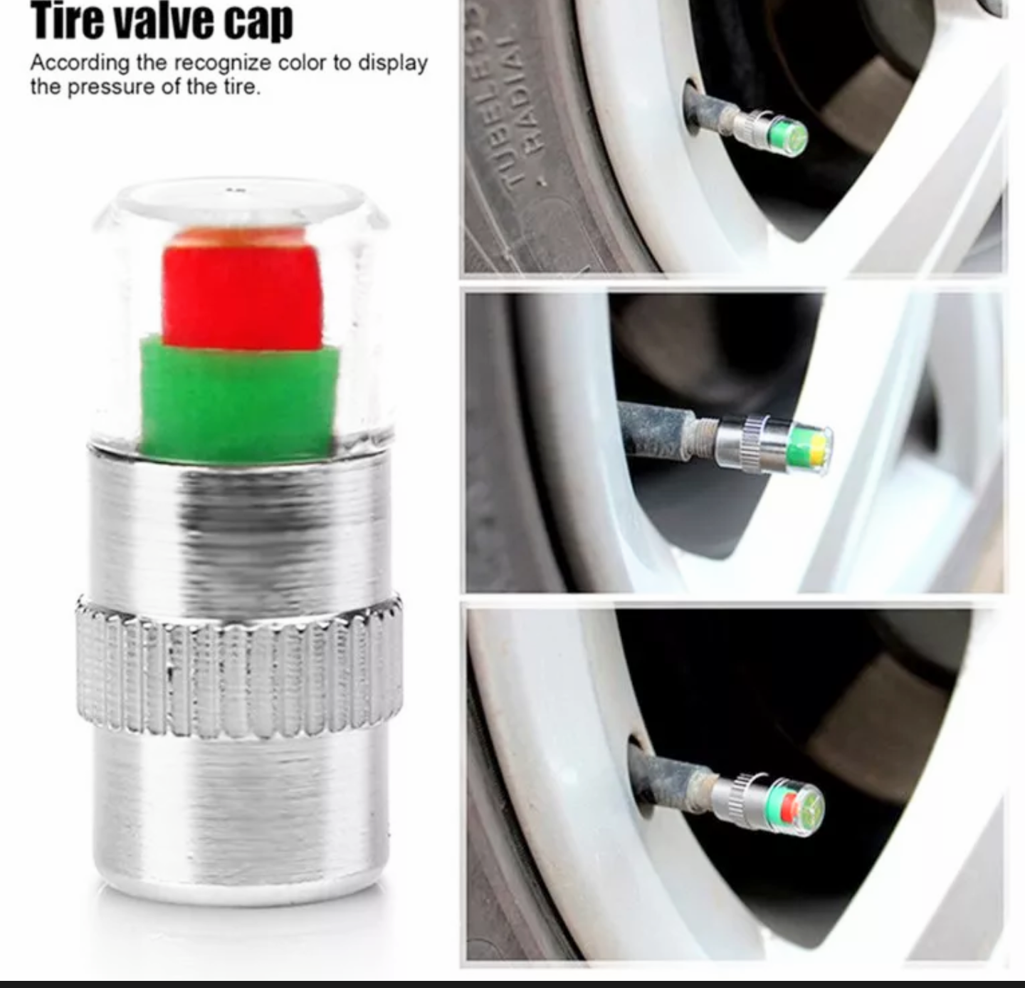 COMBO BỘ 4 NẮP VAN ĐO BÁO ÁP XUẤT LỐP XE MÁY XE HƠI ÔTÔ TỰ ĐỘNG THÔNG MINH MẪU MỚI HÀNG CAO CẤP