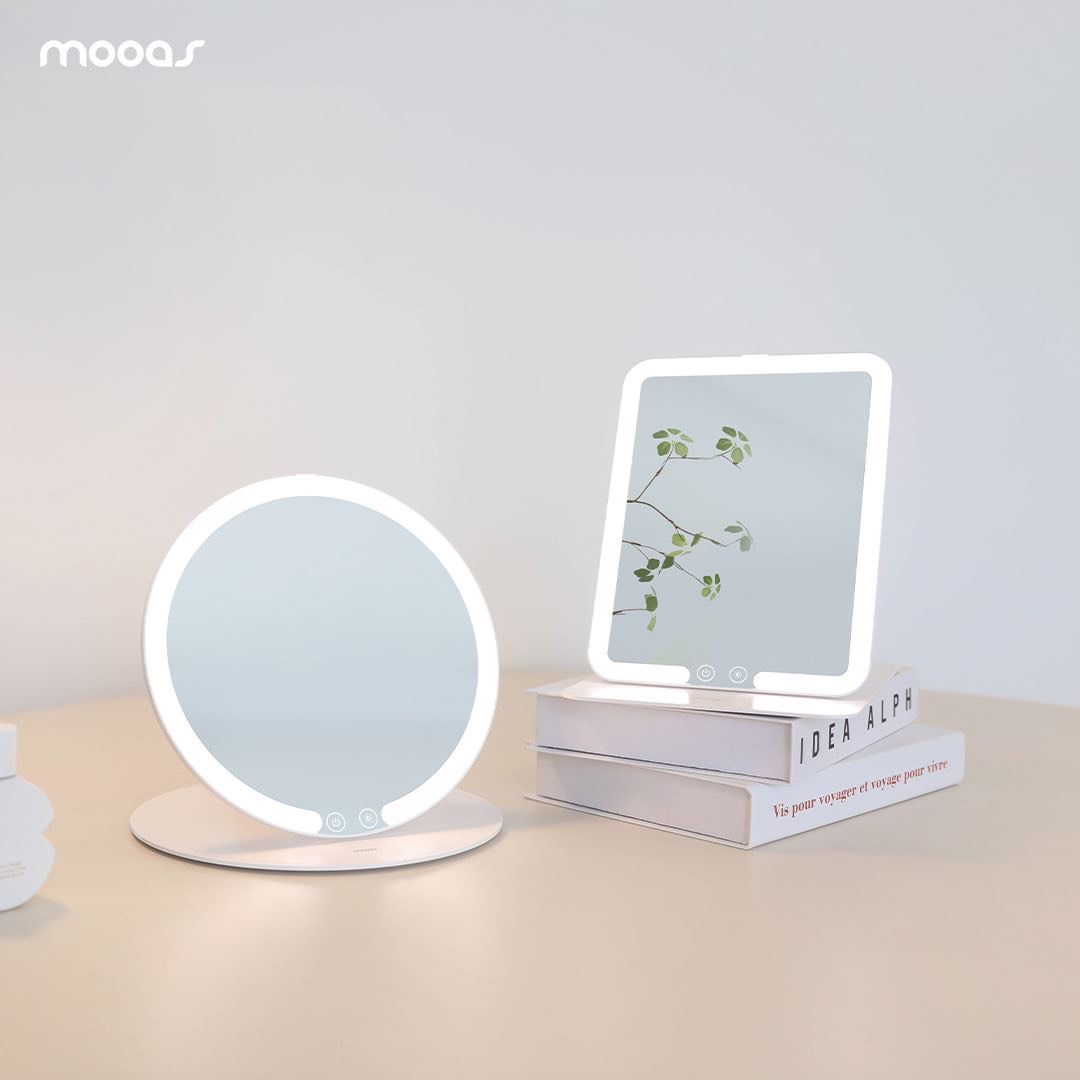 Gương trang điểm Led không dây Mooas Slim Hàng chính hãng
