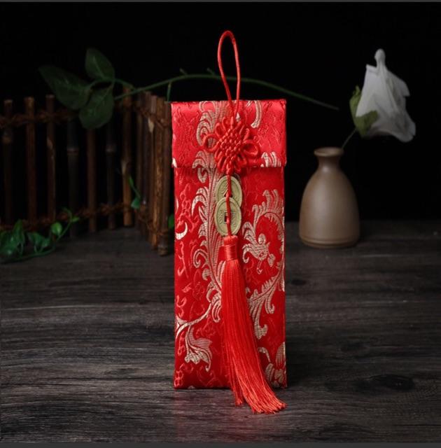 Lì xì vải gấm cao cấp thêu hoạ tiết in nổi nhiều mẫu