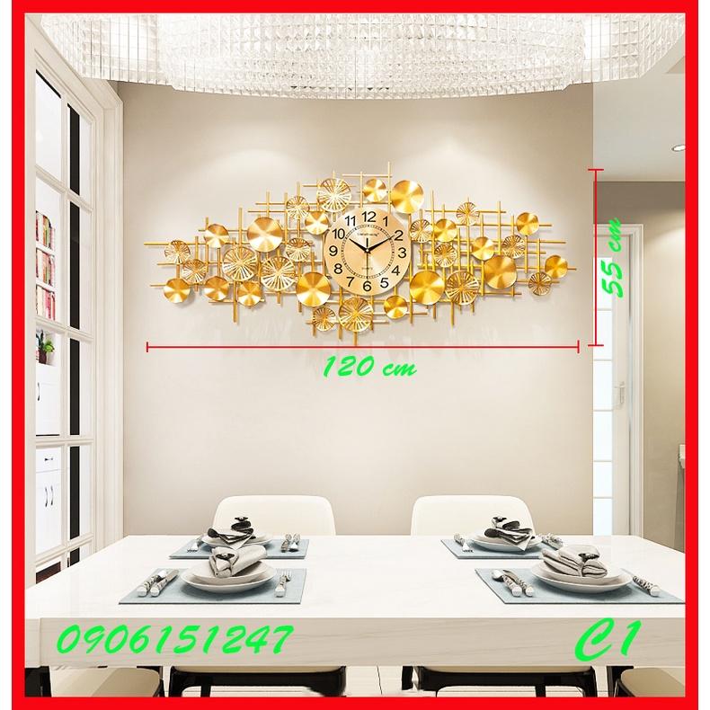 Đồng hồ treo tường trang trí decor C1 kích thước 120 x 55 cm