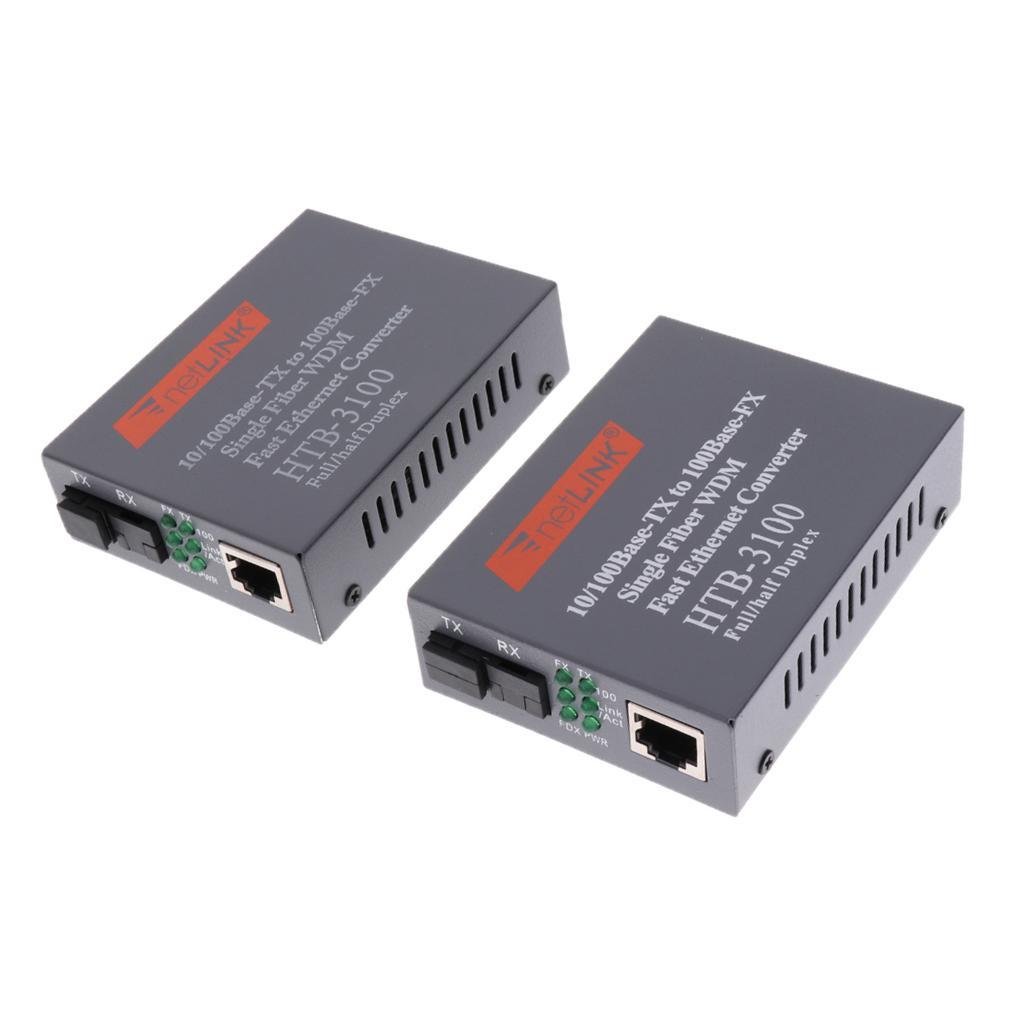 4 Pack Simplex SC Fiber Optic to RJ45 Ethernet Converter