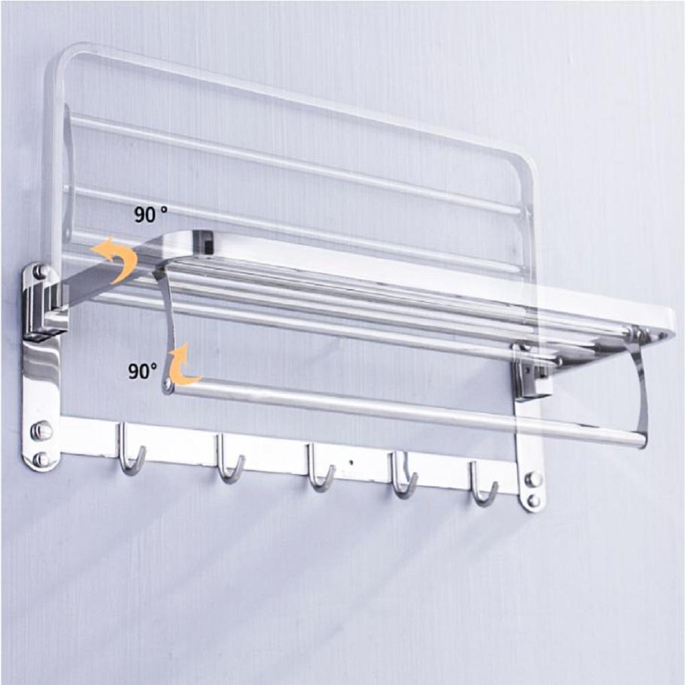Giá Vắt Khăn Nhà Tắm Inox 304 Cao Cấp Sáng Bóng - Giá Vắt Khăn 2 Tầng Tiện Lợi - Free Ship Toàn Quốc