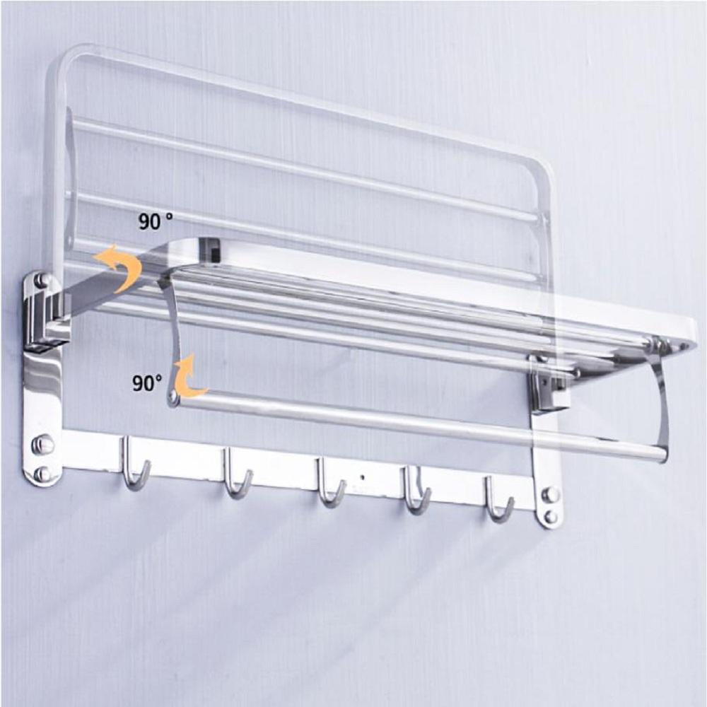 Giá Vắt Khăn Nhà Tắm Inox 304 Cao  Cấp Sáng Bóng - Giá Vắt Khăn 2 Tầng Tiện Lợi - Hàng Chất Lượng