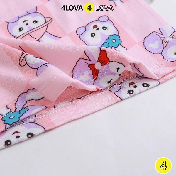 Bộ quần áo thun cộc tay cho bé hoạt hình unisex 4LOVA chất cotton lạnh mềm, mát hàng chính hãng