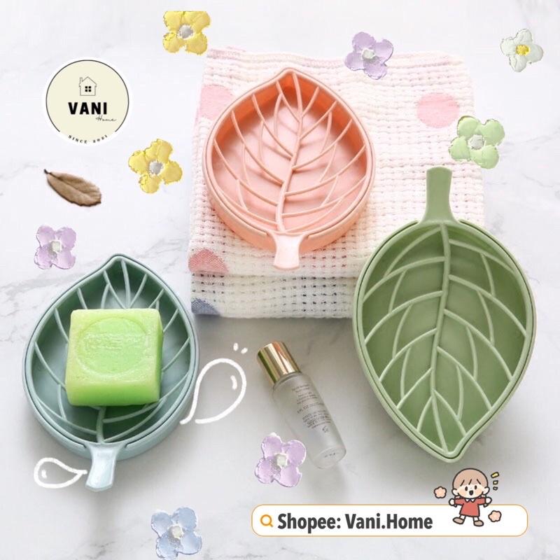 Khay đựng xà phòng hình chiếc lá - Khay nhựa đựng xà bông 2 lớp hình lá dễ thương nhiều màu