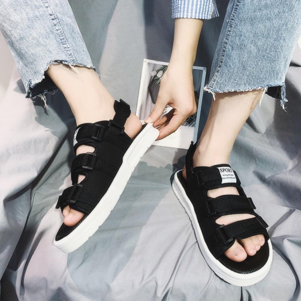 (Có 2 Màu) Sandal nữ nam 3 quai trơn cao cấp Fullsize 35-44 - dép quai hậu học sinh mới về