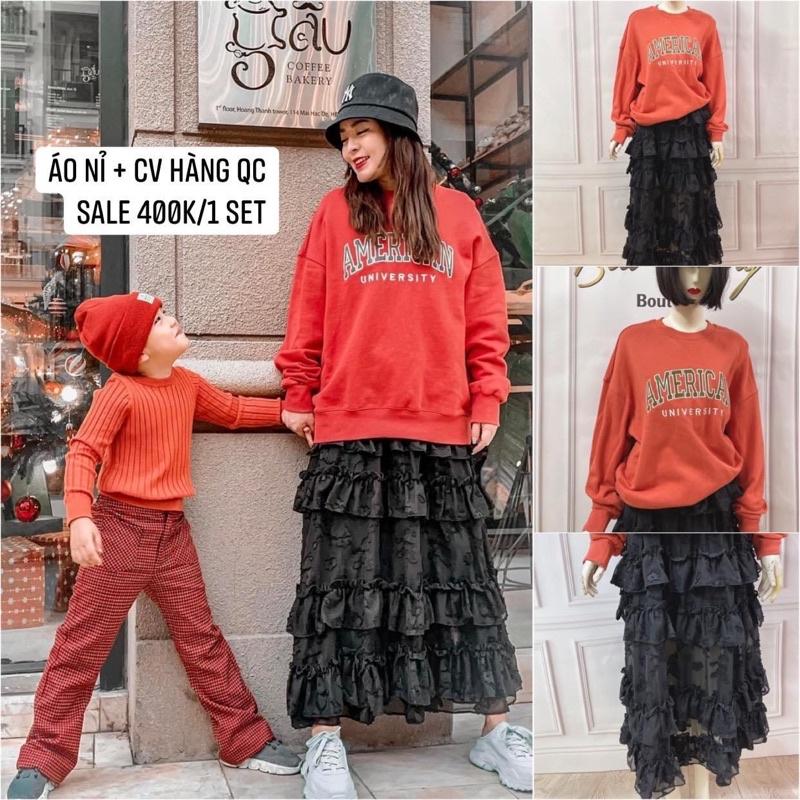 Áo nỉ và chân váy