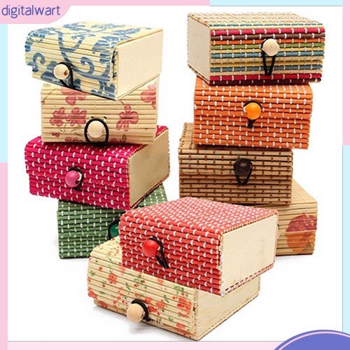 Hộp đựng trang sức bằng gỗ và tre độc đáo cho gia đình - giao hình và màu ngẫu nhiên
