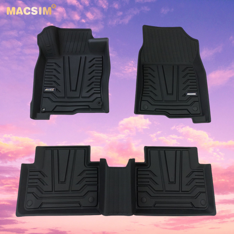 Thảm lót sàn xe ô tô HONDA CIVIC 2018- đến nay Nhãn hiệu Macsim  chất liệu nhựa TPE đúc khuôn cao cấp - màu đen