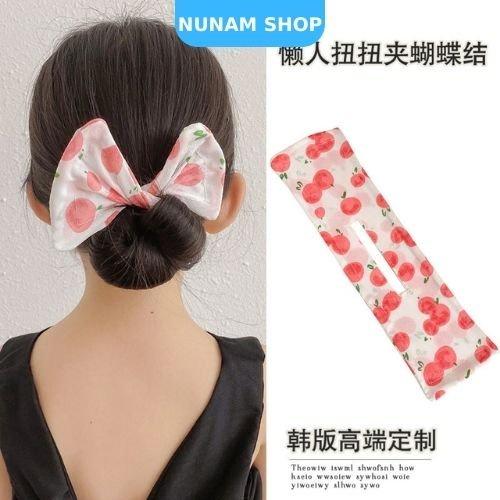 Dây bới tóc nơ tạo kiểu họa tiết trái cây và hoa siêu xinh cho mẹ và bé Nunam Shop