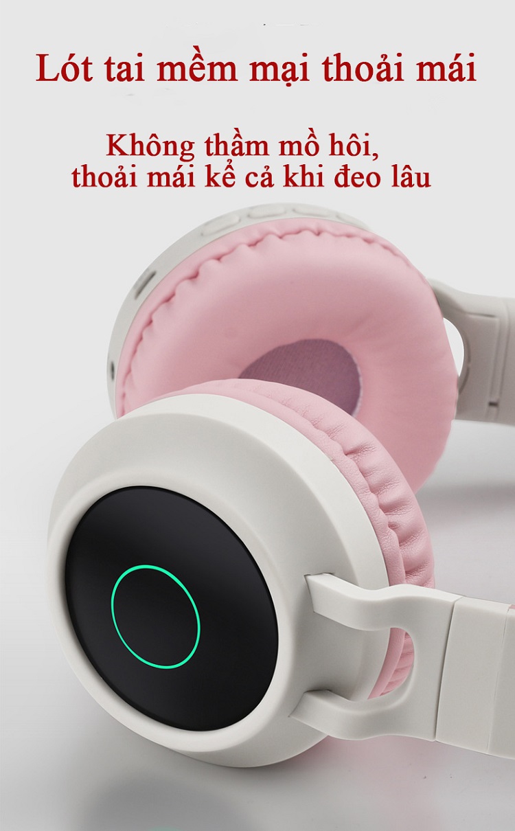 Tai Nghe Bluetooth  Tai Mèo Cá Tính BTC-0028  Vớ 4 Màu Sắc .Đa Dạng, Thoải Mái Lựa Chọn Khoe Cá Tính 