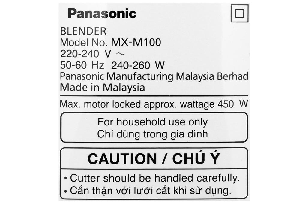 Máy xay sinh tố Panasonic MX-M100GRA - Hàng chính hãng