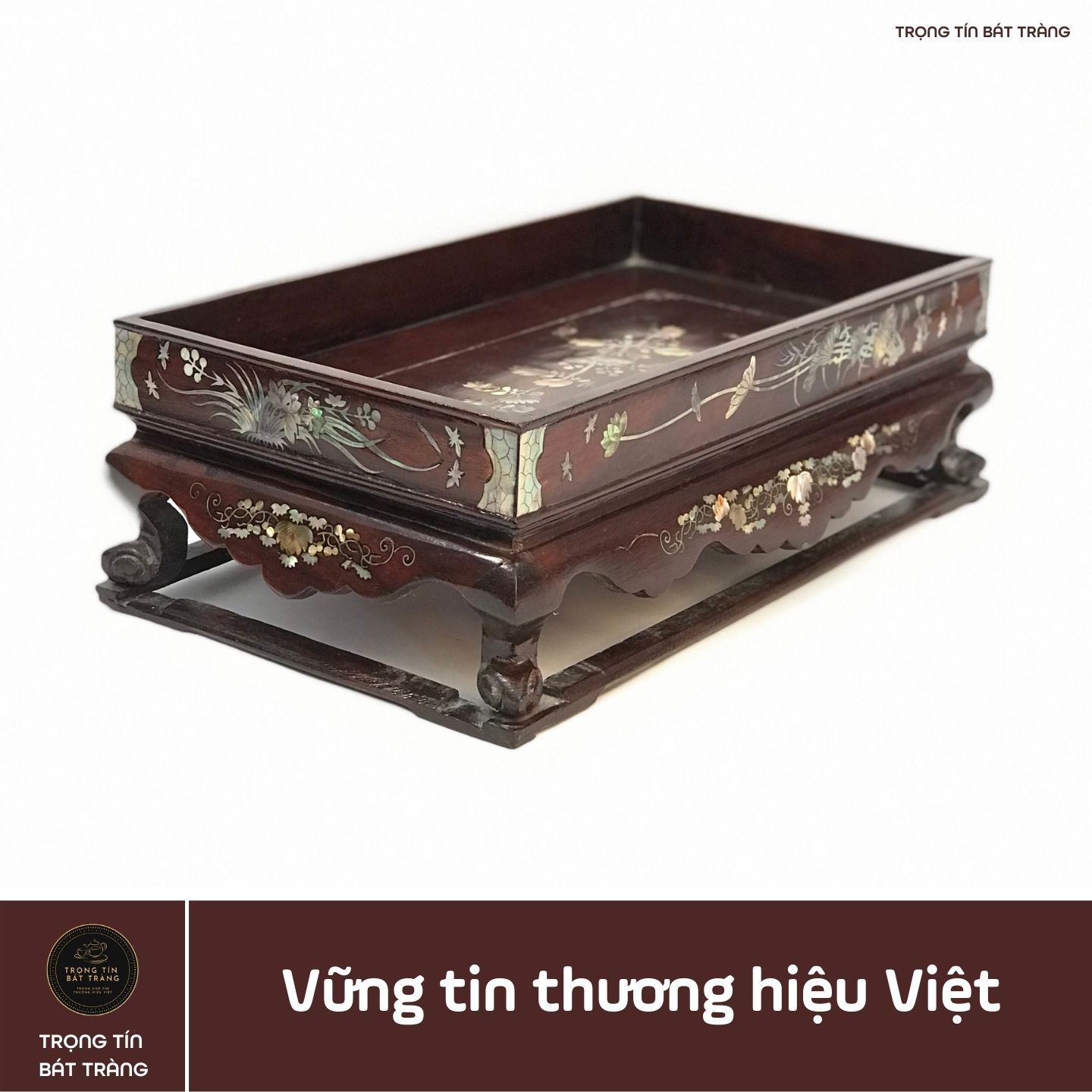 Khay Trà Gỗ Hương Hình Chữ Nhật  Kích Thước 35*20*11 cm KT 85