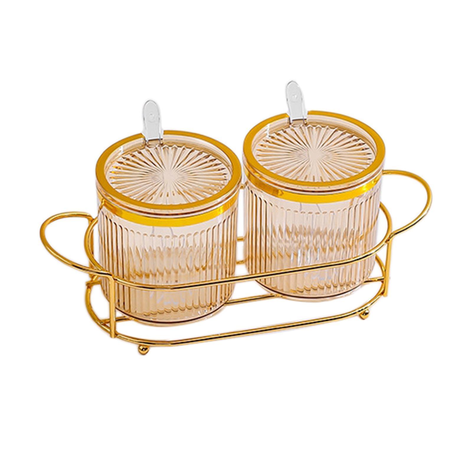 Spice Containers with Lids Spoon and Holder Organizer for Kitchen Supplies