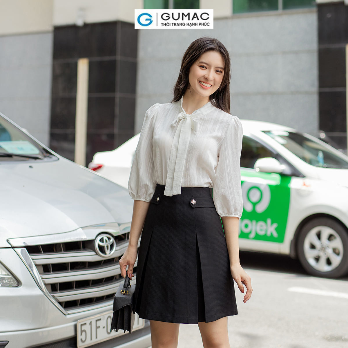 Áo kiểu cổ nơ GUMAC AD05061