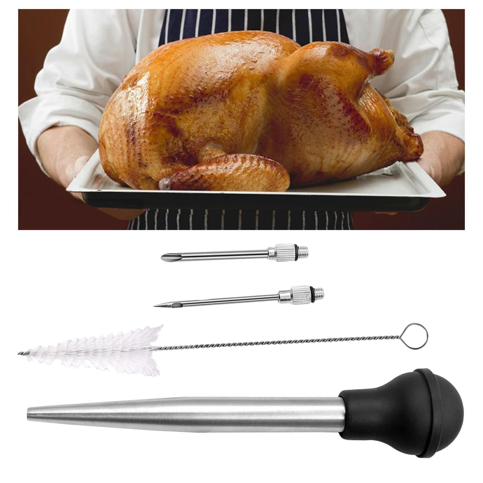 Stainless Steel Turkey Seasoning Tool Manual Pump for