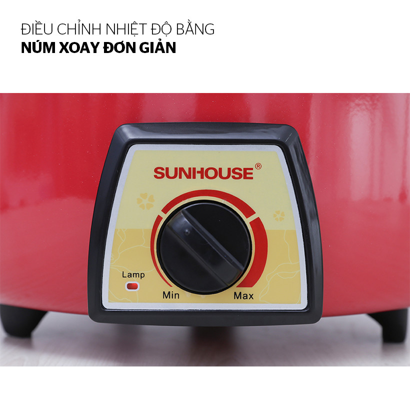 Nồi Lẩu Điện Đa Năng Sunhouse SHD4520 – Đỏ - Hàng chính hãng