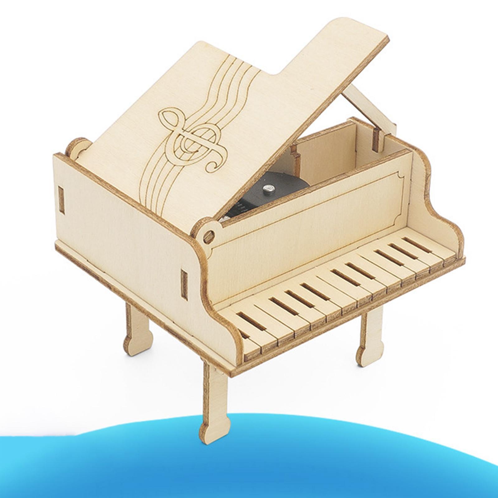 Wood DIY Piano Model Kit 3D Puzzle Mechanical Kid Educational Learning