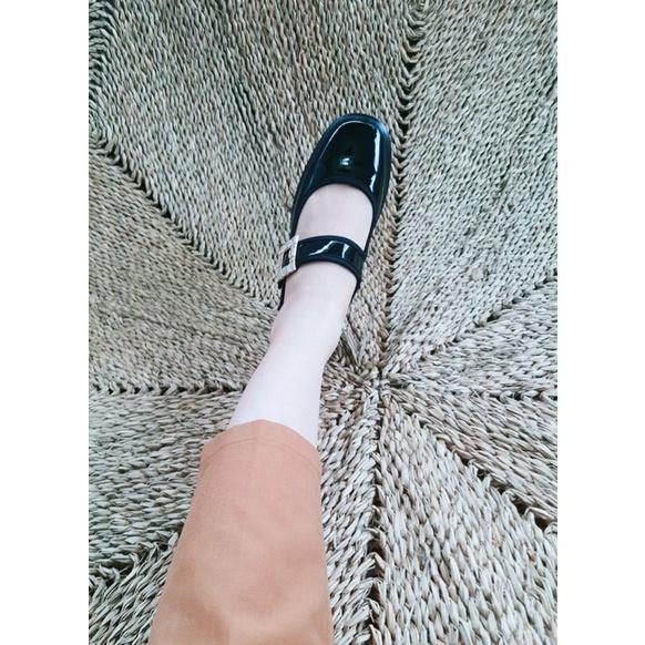 Giày đế đúc cao 2,5 cm khóa đá vuông (Ms90), Giày ullzang siêu hót