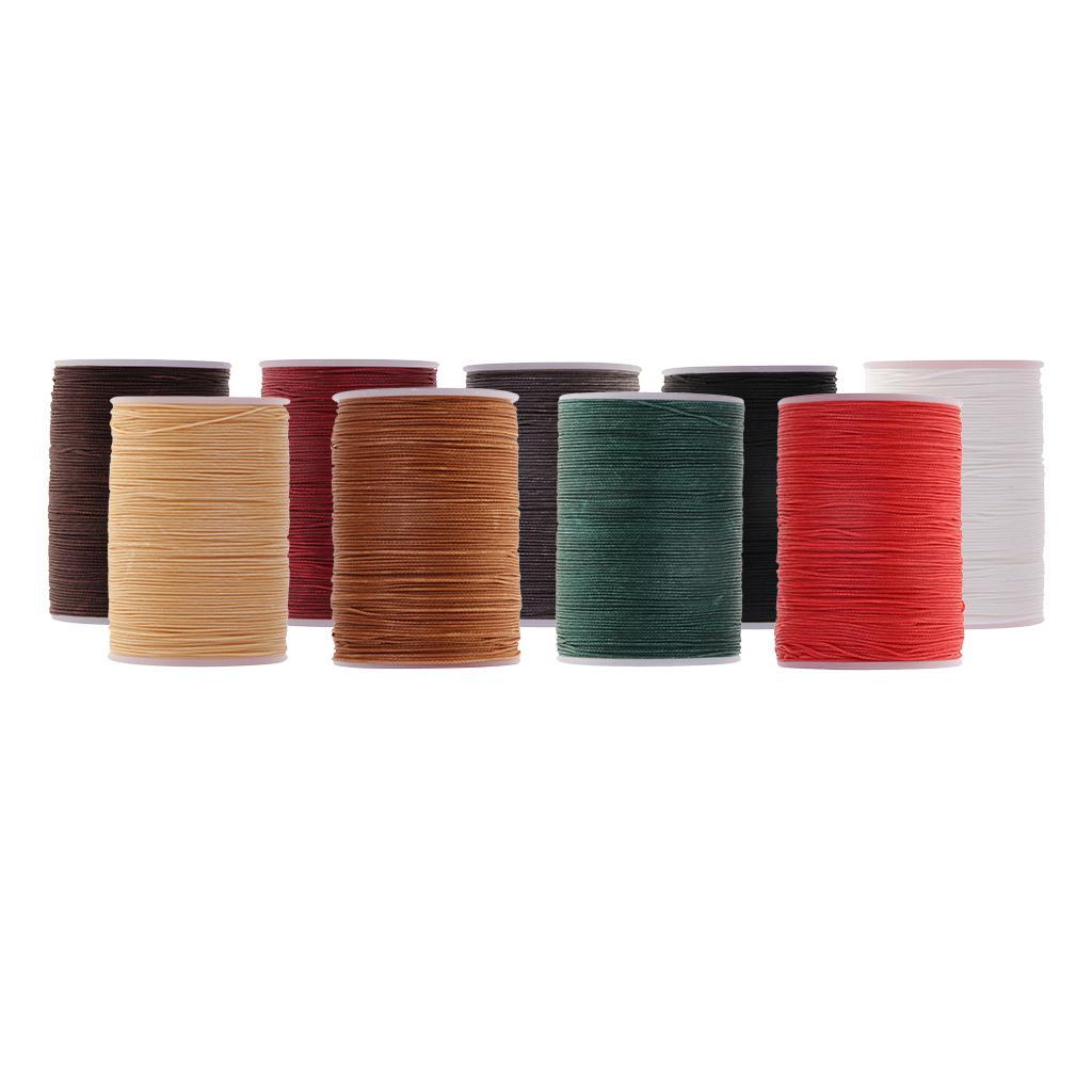 10x 130 Meters 0.5mm Round Polyester Waxed Thread Sewing Stitching