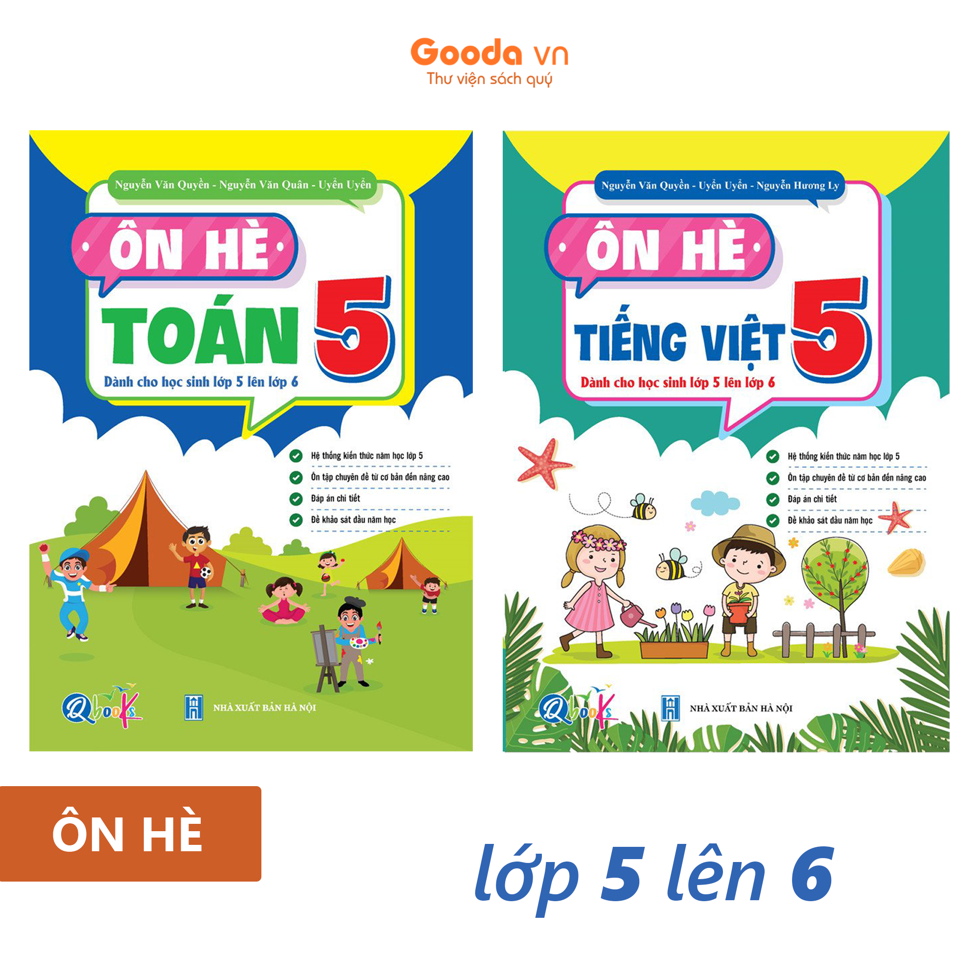 Ôn Hè Toán Và Tiếng Việt 5 - Dành Cho Học Sinh Lớp 5 Lên Lớp 6 Tự Chọn Sách - Combo 2 Quyển