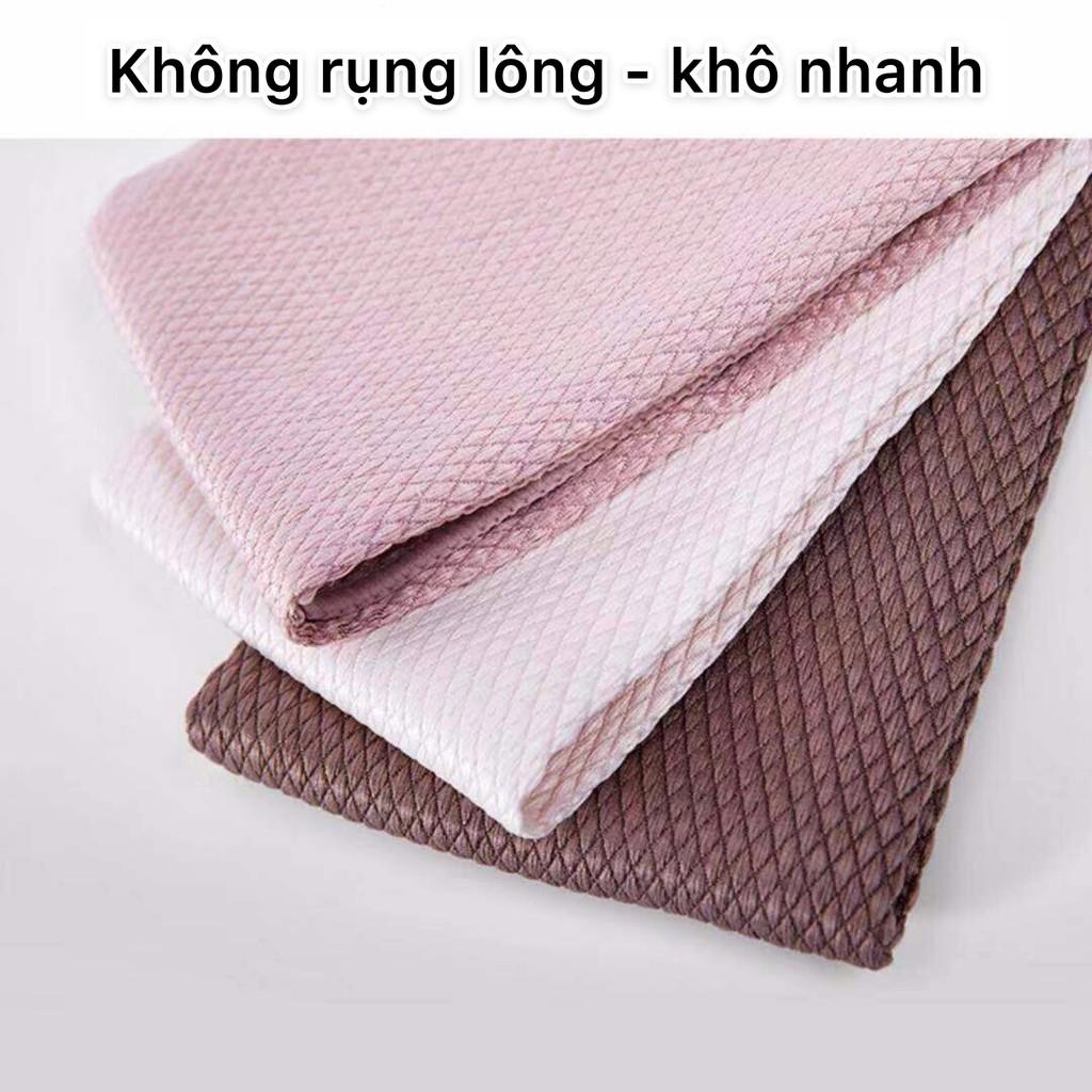 Bộ 3 Khăn lau kính cao cấp, siêu thấm không rụng lông, Khăn lau bếp, khăn lau bàn, dụng cụ vệ sinh nhà cửa