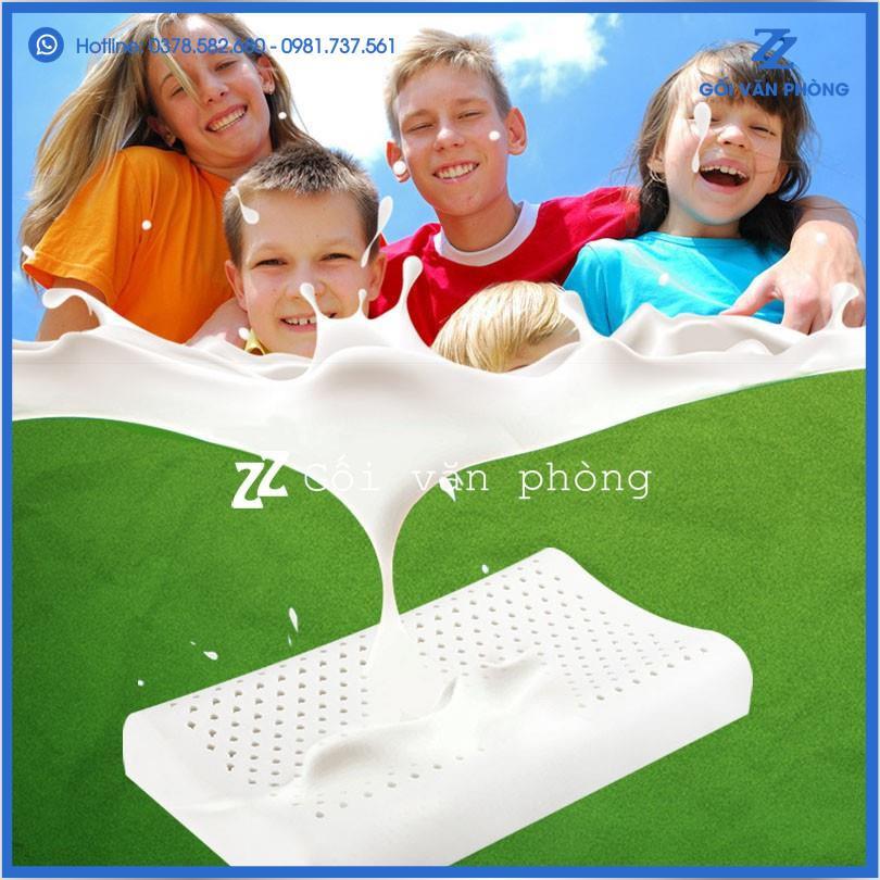 BẢO HÀNH 10 NĂM - Gối Ngủ Mỏng Cho Trẻ Và Người Gối Thấp Từ Mủ Cao Su Thiên Nhiên LTE-01
