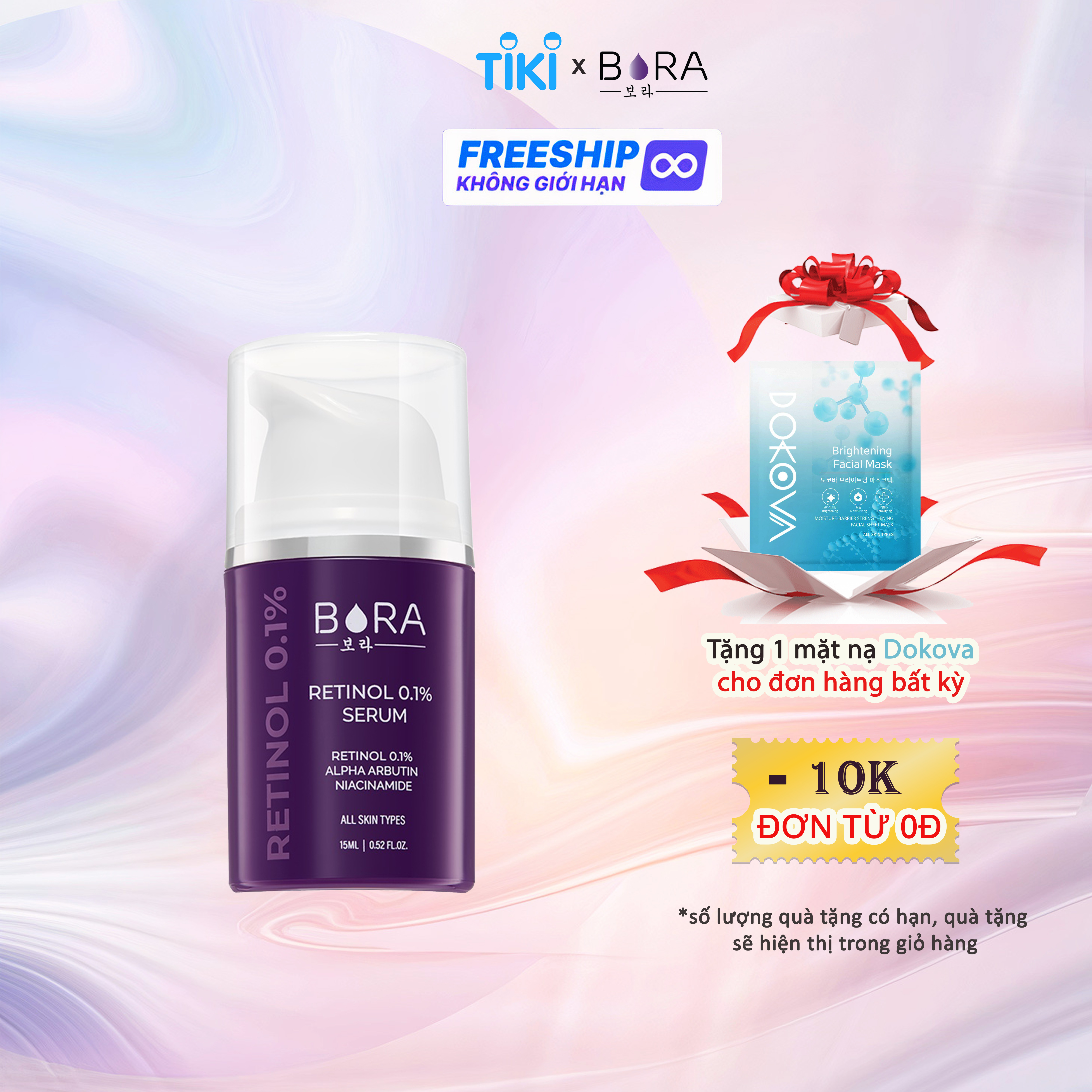 Serum dưỡng trắng, ngăn ngừa lão hóa và tái tạo da Bora Retinol 1% chai 15ml