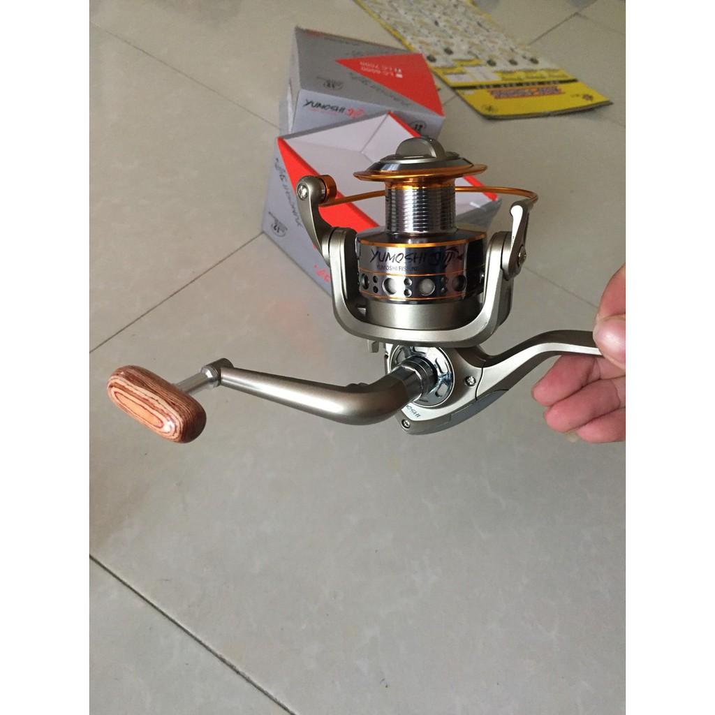 Máy Câu Cá kim loại Yumoshi LC 3000-7000 màu vàng 12 bạc đạn