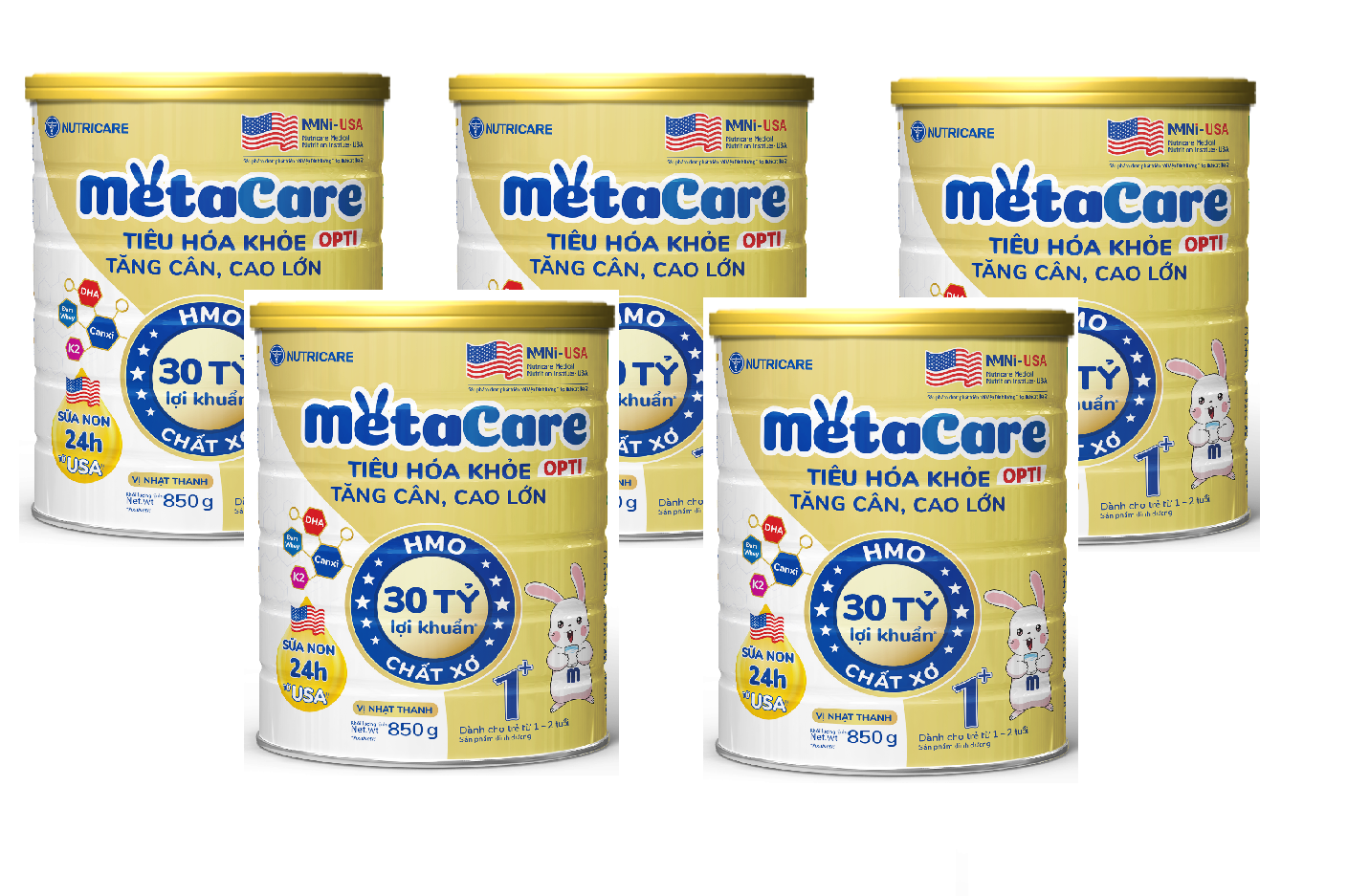 Combo 5 lon Sữa công thức MetaCare Opti 1+ lon 850g