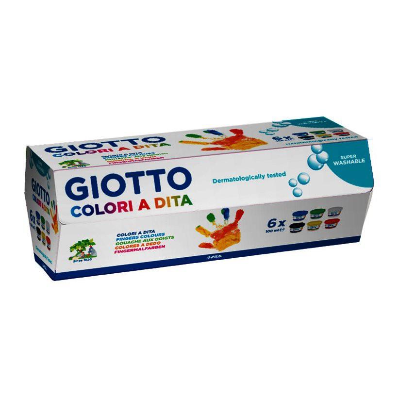 Bộ Màu vẽ tay nhập khẩu Italy GIOTTO Colori A Dita 600ml Hộp 6 màu 534100
