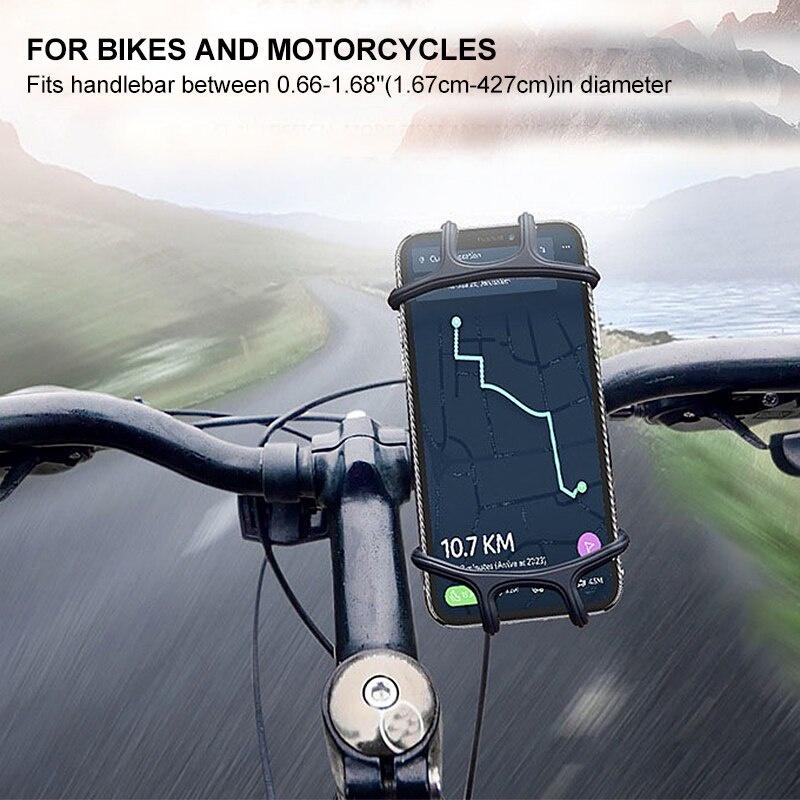 Silicone Bicycle Phone Holder for 11 pro max 6 7 8 plus X Xr Xs for Mobile Phone Mount Band Bike GPS Clip Universal