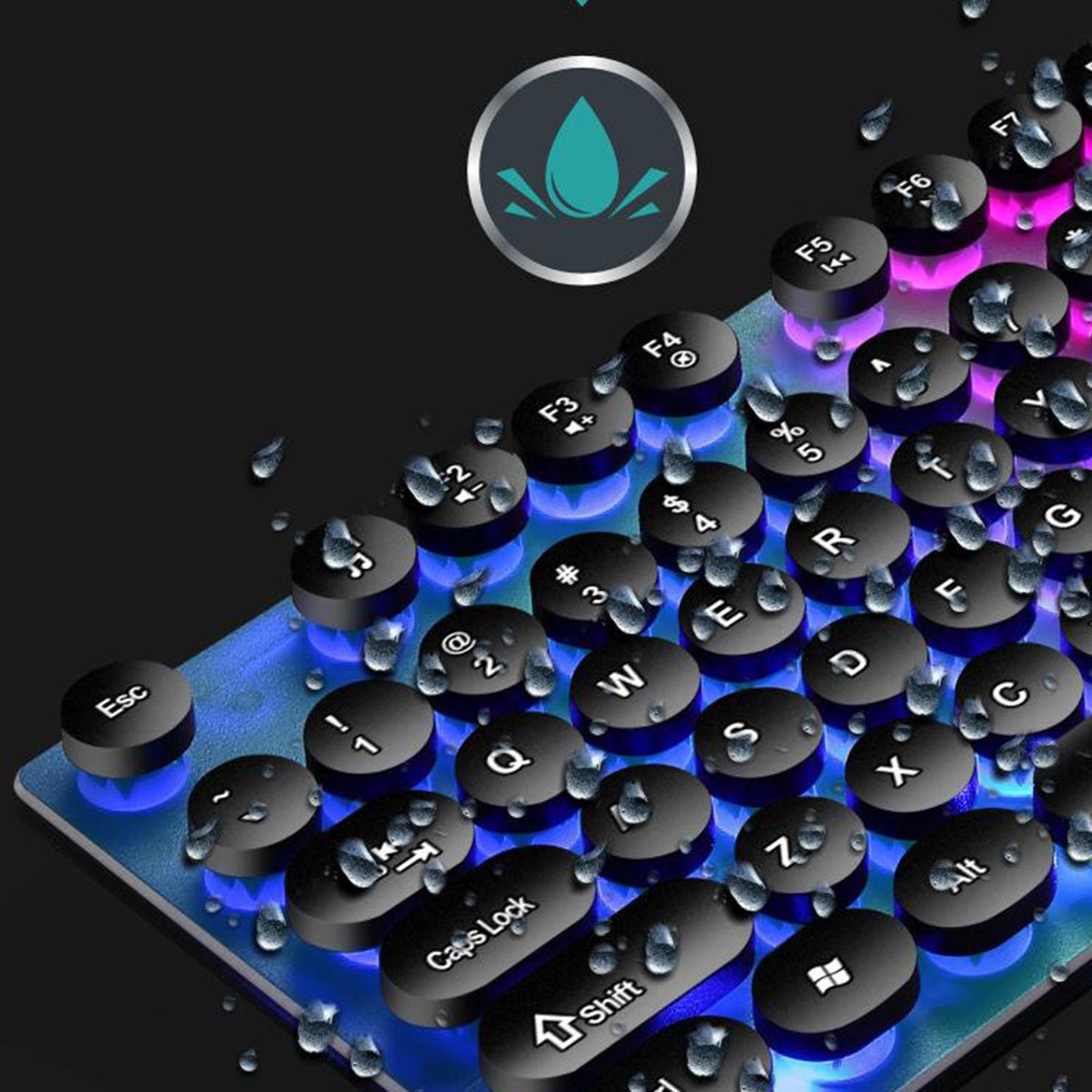 USB Wired RGB Rainbow LED Backlit Gamer Mouse and Keyboard Set