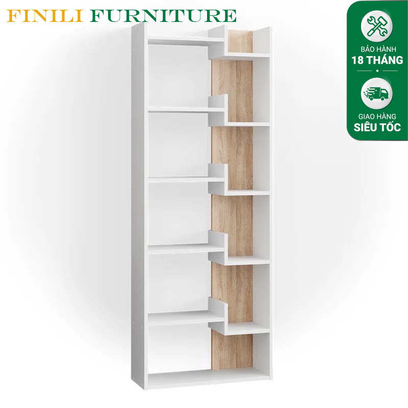 Kệ sách kết hợp kệ trang trí đa tầng mới gỗ MDF 15mm chắc chắn FKT07