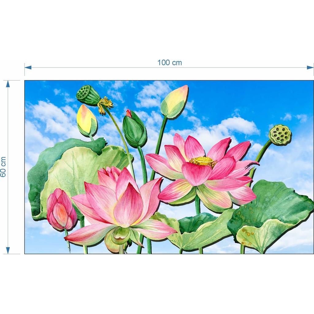 1 tấm tranh decal hoa sen