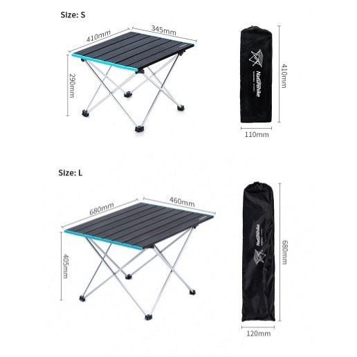 Bàn Dã Ngoại Gấp Gọn HỢP KIM NHÔM Naturehike NH19Z008-Z Siêu Nhẹ Size Lớn