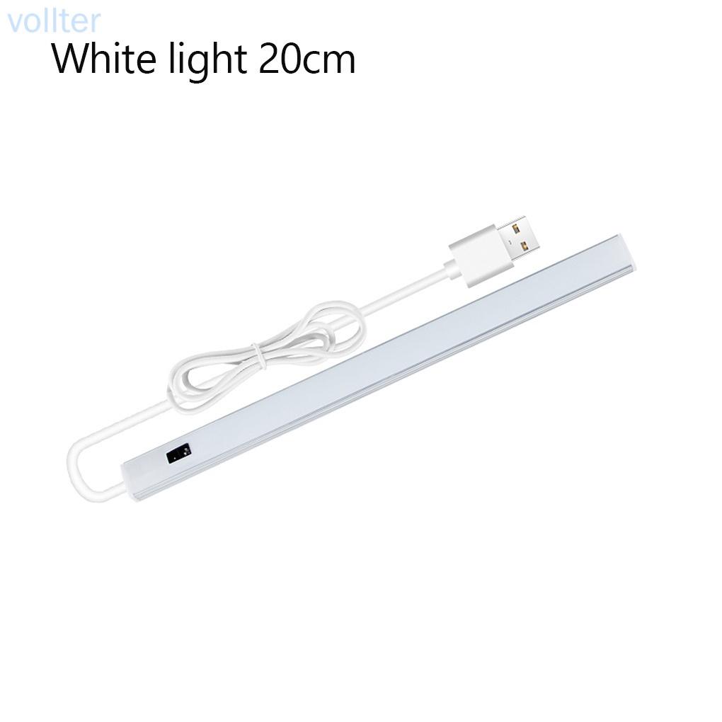 Dây đèn led cảm biến ánh sáng trắng 4000K sạc usb có thể điều chỉnh 20cm gắn tủ quần áo/ phía dưới tủ chén