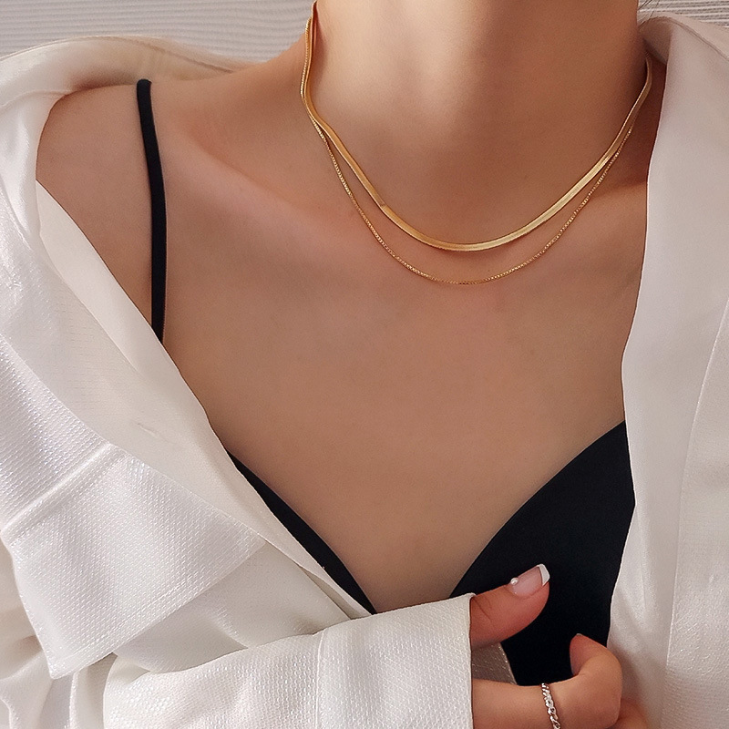 Vòng cổ choker nhiều lớp thời trang Hàn Quốc đơn giản