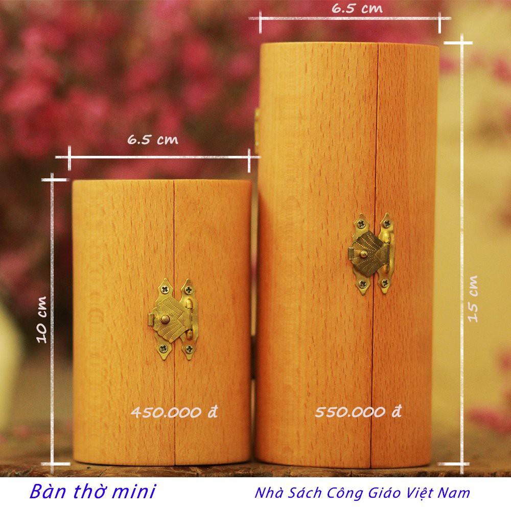 Bàn thờ Công Giáo Mini để bàn - Gỗ Beech nhập khẩu  - Quà tặng Công Giáo