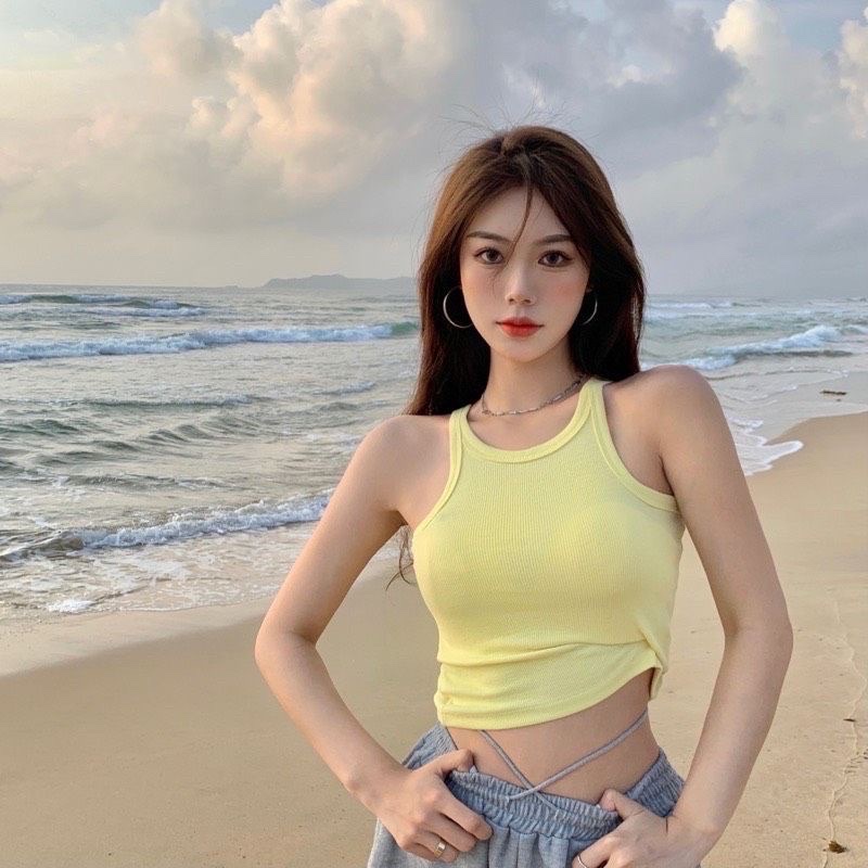 Áo croptop ba lỗ - Phông trơn body dáng ôm co dãn cá tính ulzzang