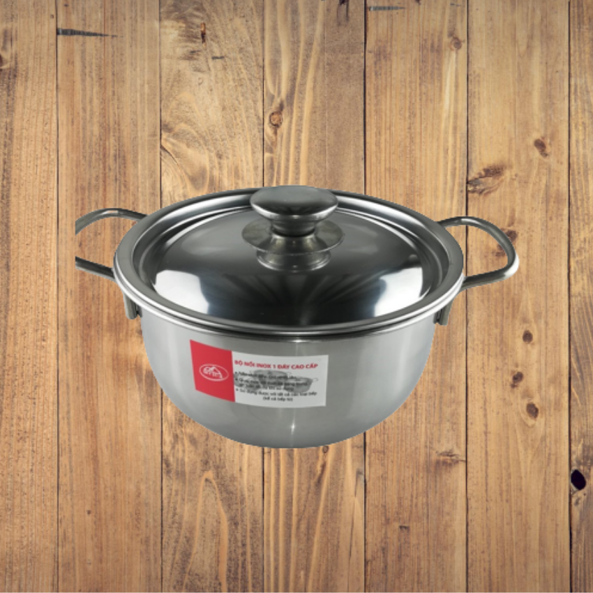 BỘ 3 NỒI BAO DÀY 24cm 18cm 16cm NẮP INOX CAO CẤP DÙNG ĐƯỢC BẾP TỪ