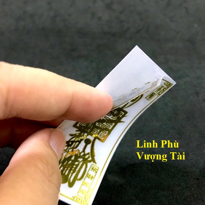 Linh Phù Vượng Tài, Dùng linh phù để dán điện thoại, laptop, xe máy, xe hơi, bàn thờ ông địa hay vị trí làm việc, gối đầu giường, kích thước 4.5x3cm, màu vàng - TMT Collection - SP005352