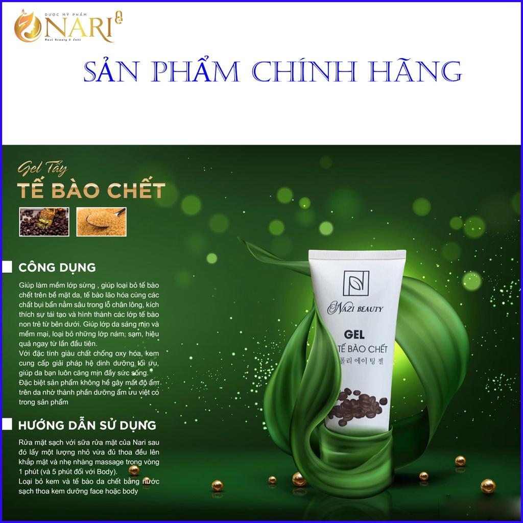 Gel tẩy tế bao chết chính hãng Nari sản phẩm từ thiên nhiên sạch sâu thêm dưỡng giúp da căng mịn khỏe từ bên trong tuýp 250g