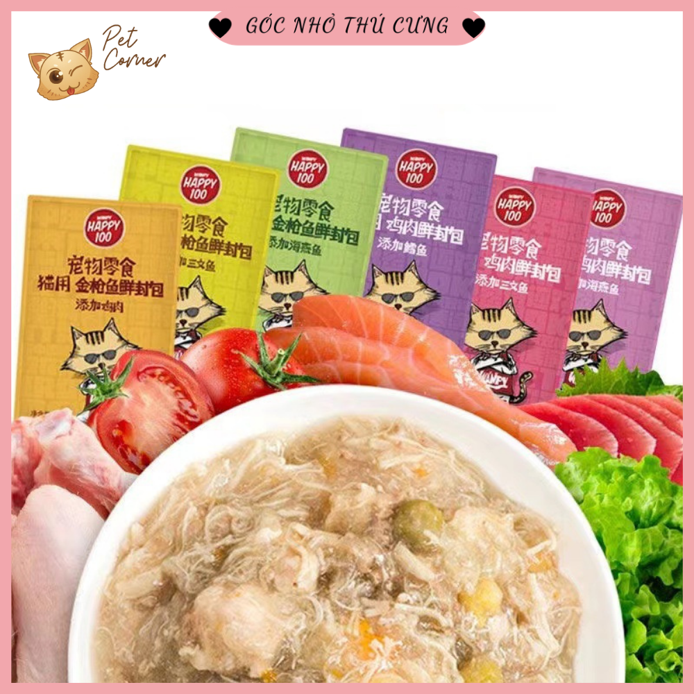 Pate Wanpy Happy 100 cho mèo (70gr) - Thức ăn ướt cho mèo thơm ngon bổ dưỡng