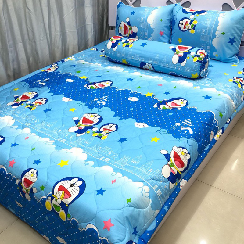 Full Set Chăn Ga Gối Cotton Hàn Quốc Doremon