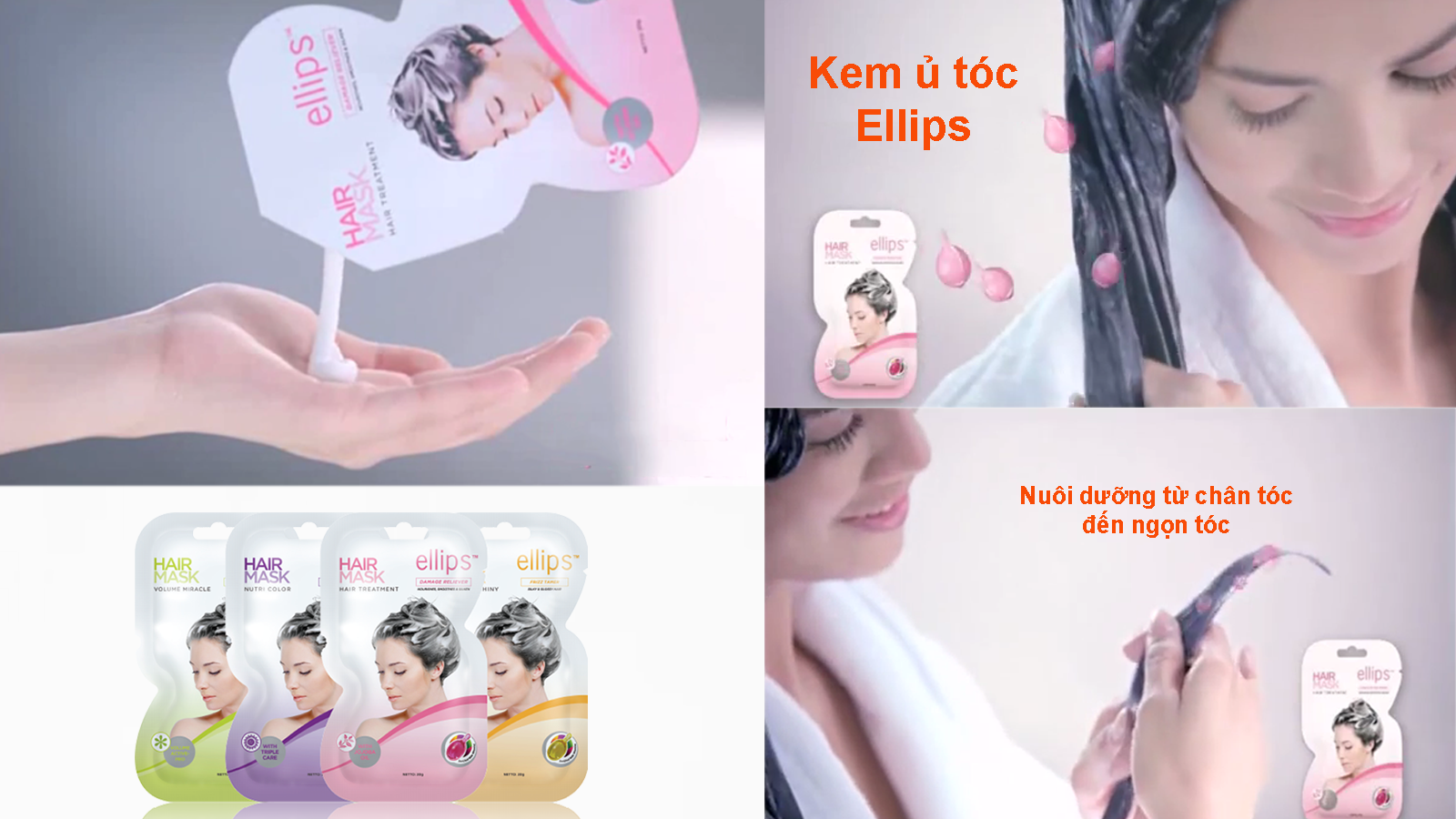 [COMBO 5 GÓI] Kem Ủ Tóc Cho Tóc Uốn Nhuộm Ellips Vitamin Hair Mask Nutri Color 20g